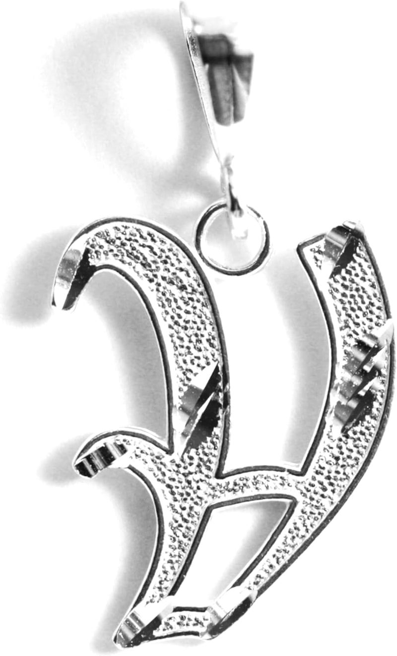 Deidreamers Personalized Gothic Old english Sterling Silver Initial A-Z Pendant. - Image 1